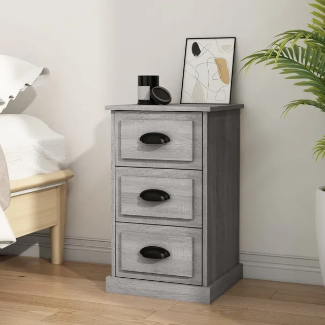 vidaXL Nachtkastje 39x39x67 cm bewerkt hout grijs sonoma eikenkleurig, foto 2