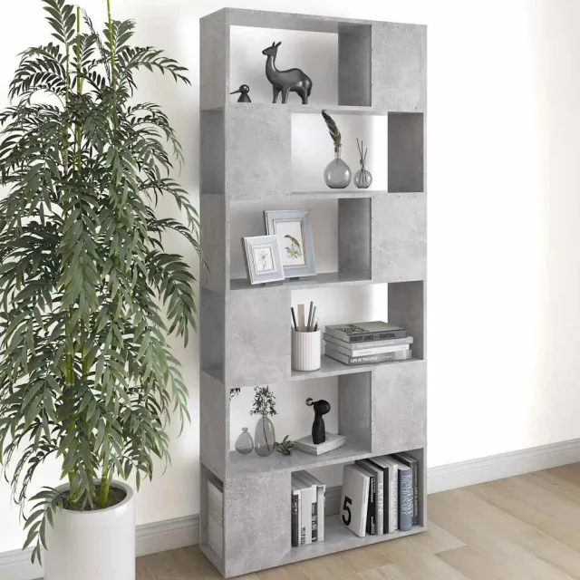 vidaXL Boekenkast/kamerscherm 80x24x186 cm bewerkt hout betongrijs grijs, foto 2