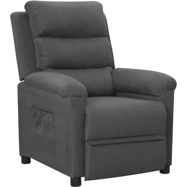 vidaXL Fauteuil verstelbaar stof donkergrijs grijs