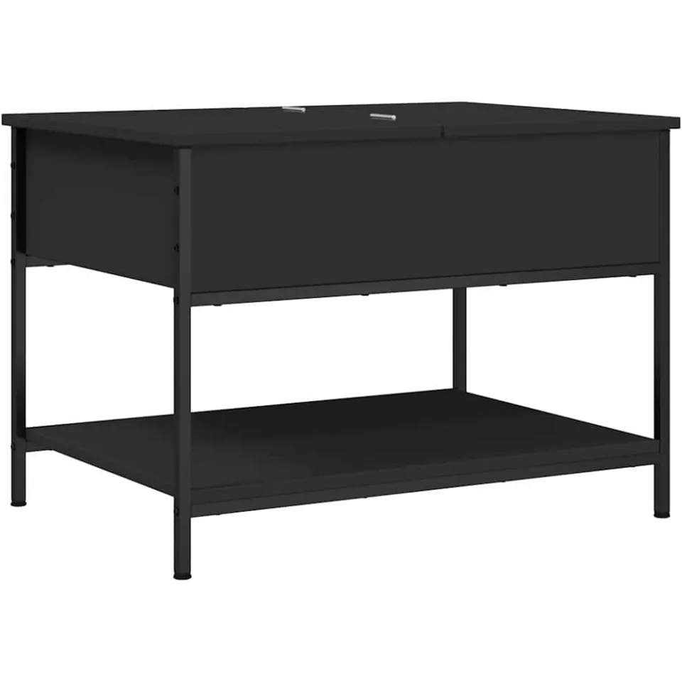 vidaXL Salontafel 70x50x50 cm bewerkt hout en metaal zwart, foto 3