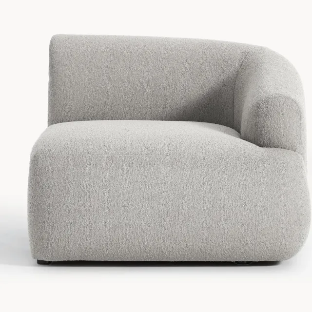 Westwing Collection Bouclé hoekmodule Sofia Grijs