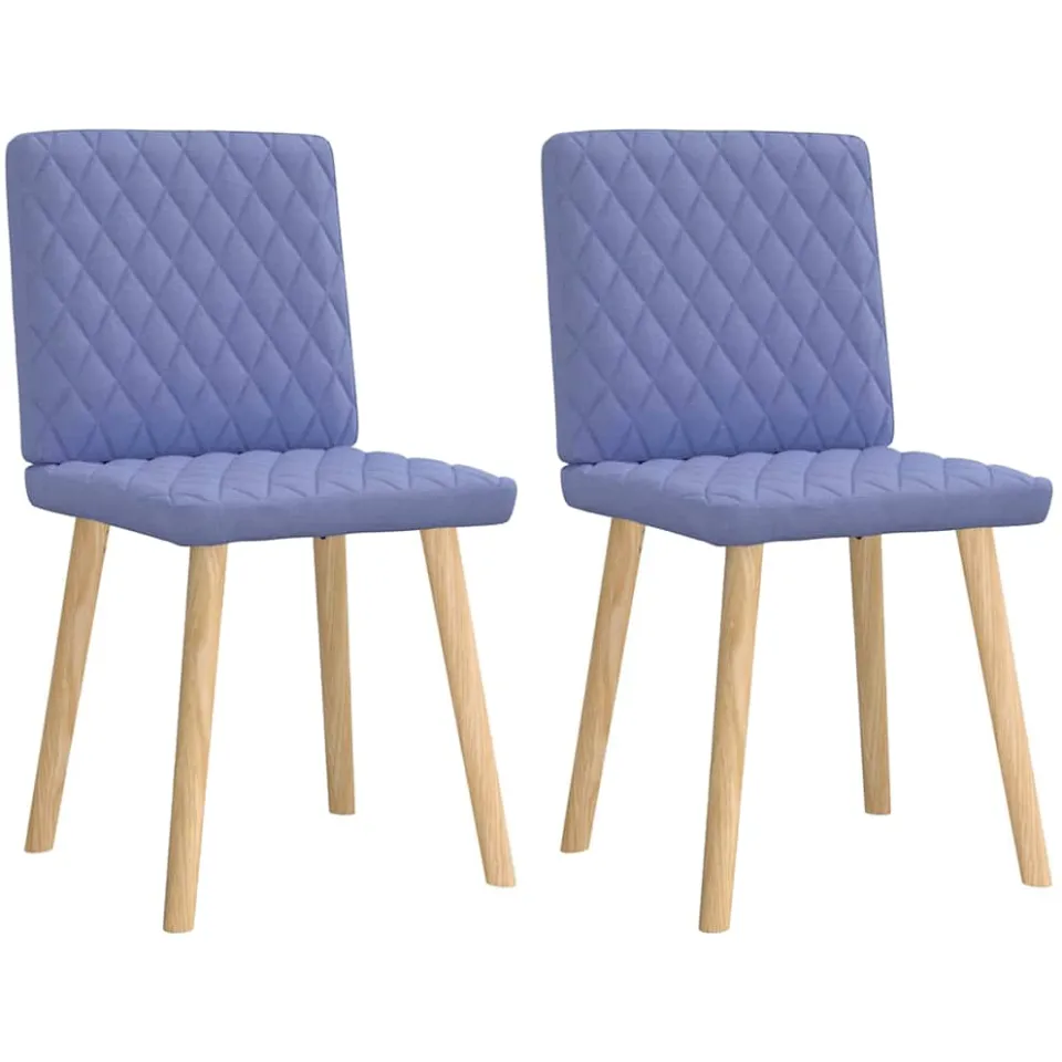 vidaXL Eetkamerstoelen 2 st stof jeansblauw blauw, foto 3