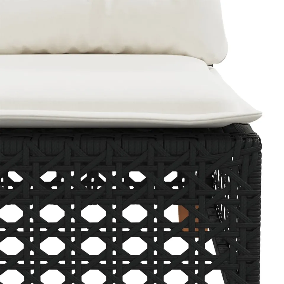 vidaXL 7-delige Loungeset met kussens poly rattan zwart, foto 4