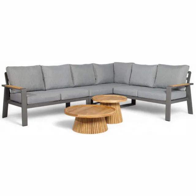 Belito Lotte Loungeset Hoekbank Nr. 7 | Antraciet Aluminium | 288 x 220 cm | 6-persoons