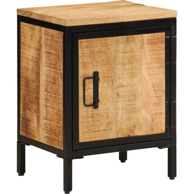 vidaXL Nachtkastje 40x30x52,5 cm massief ruw mangohout Bruin