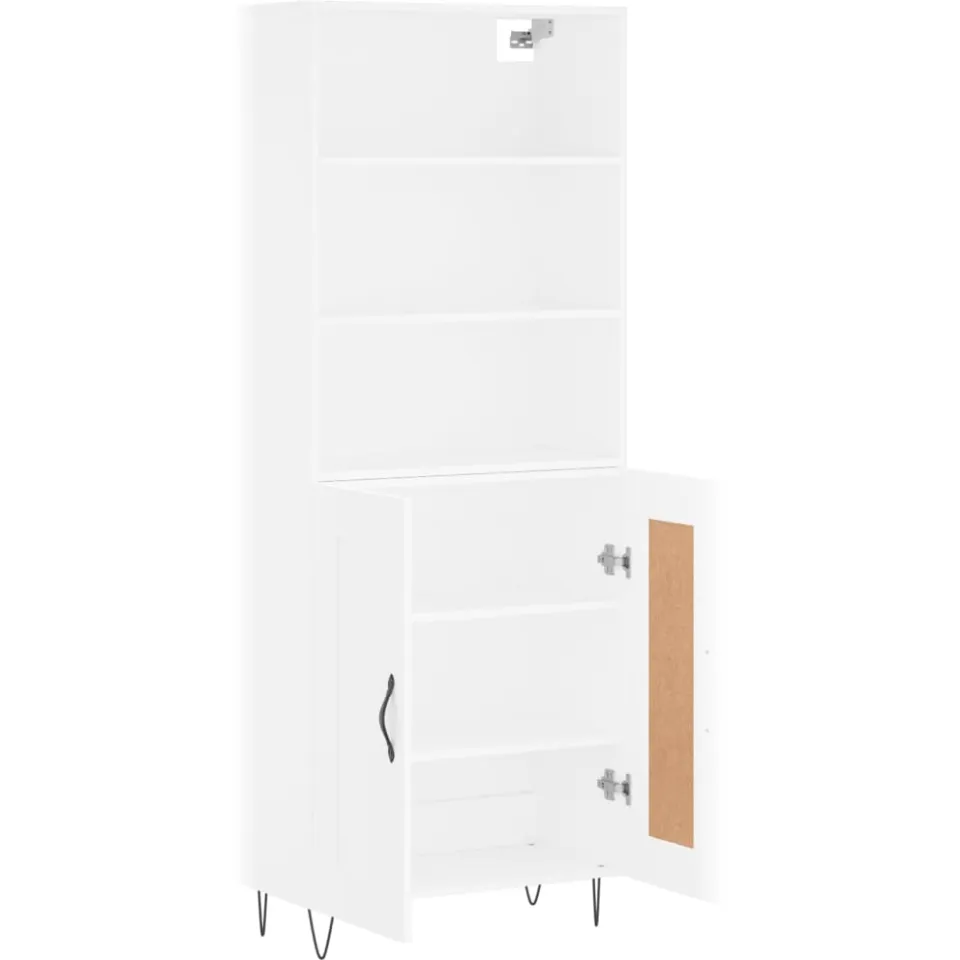 vidaXL Hoge kast 69,5x34x180 cm bewerkt hout wit