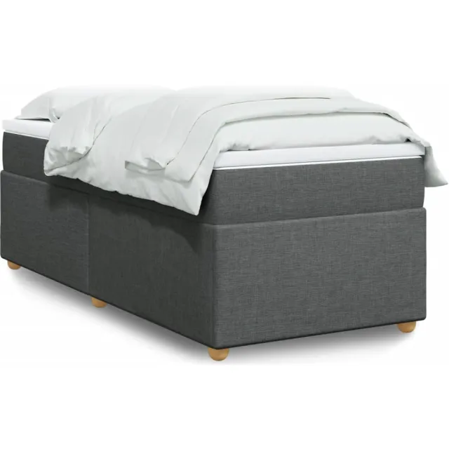 vidaXL Boxspring met matras stof donkergrijs 80x200 cm grijs