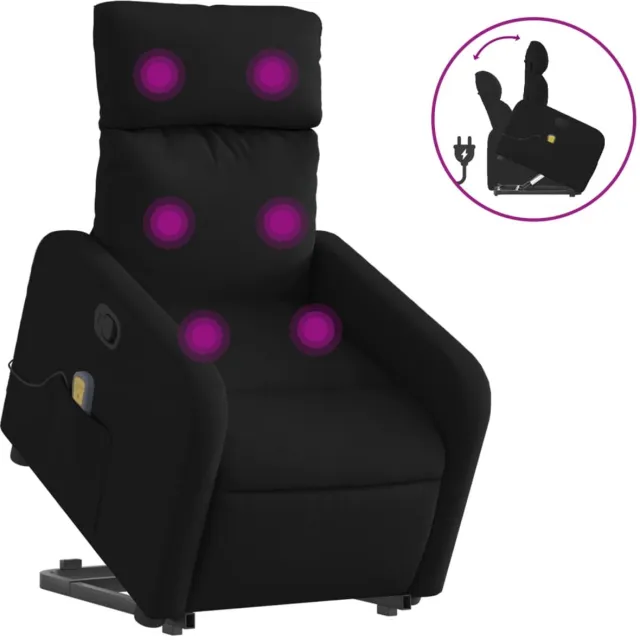 vidaXL Sta-op-massagestoel - verstelbaar - stof - zwart