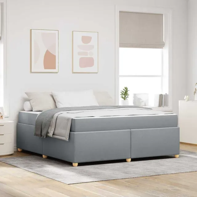 vidaXL Bedframe met matras Lichtgrijs 180 x 200 cm Stof