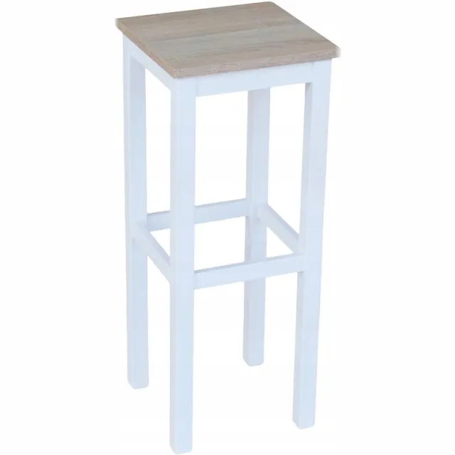 Metdrew Hoge barkruk 80 cm wit/sonoma eiken, modern design kruk