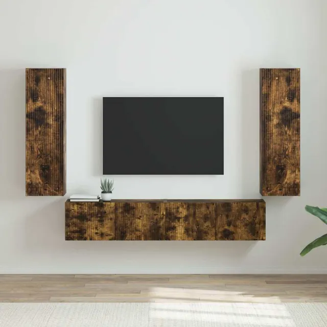 vidaXL TV Wandkast 2 st Gerookt eiken Bewerkt hout, foto 2