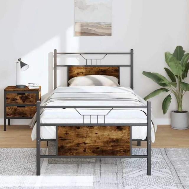 vidaXL Bedframe zonder matras hout gerookt eikenkleurig 80x200 cm