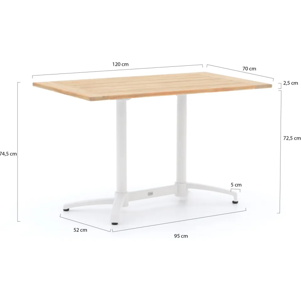 Bellagio tuinmeubelen Bellagio Canzo klaptafel 120x70x75cm bruin, foto 3