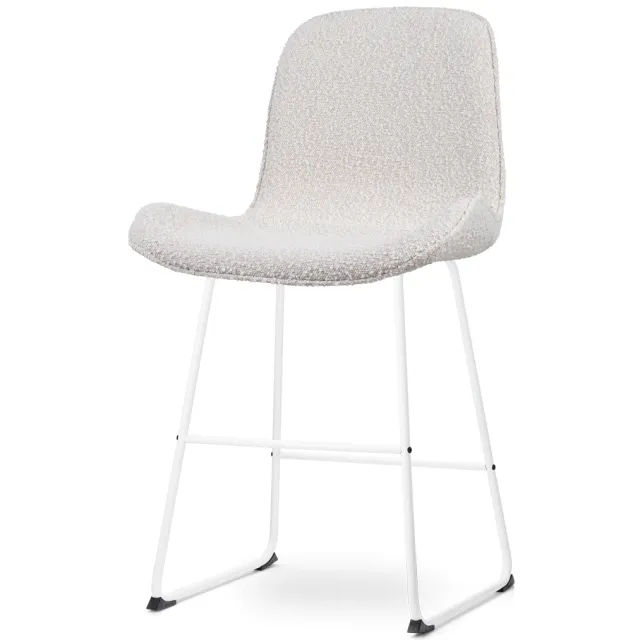 Nolon Nino-Fé barkruk bouclé beige - wit onderstel - 65 cm, foto 2