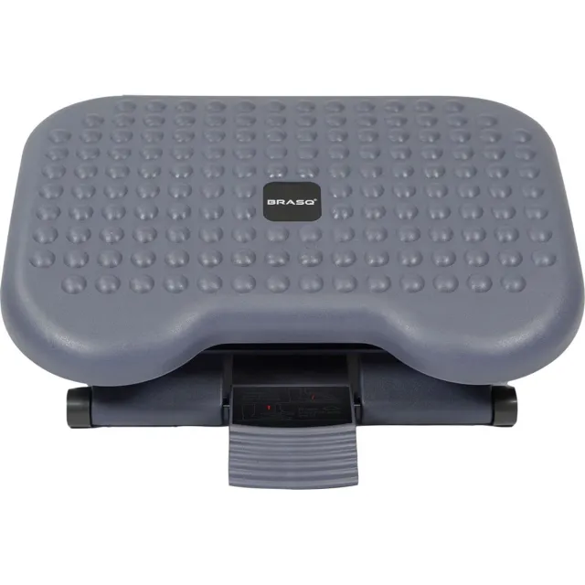 Brasq Voetensteun Deluxe FR100 ergonomisch verstelbaar met antislip Antraciet-Grijs