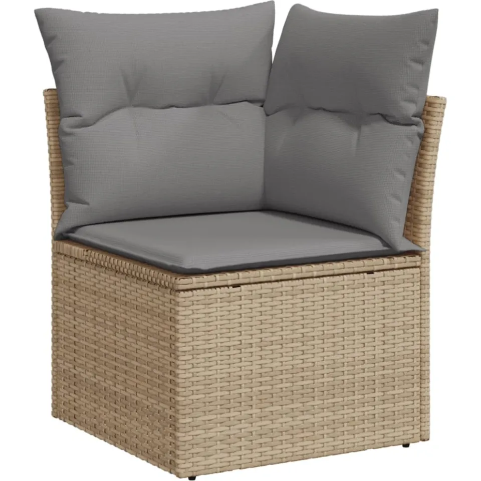 vidaXL Garden Sofa Set 9-zits Mix Beige en Lichtgrijs, foto 4