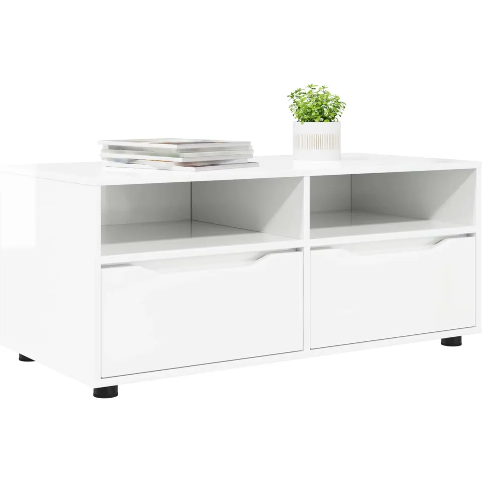 vidaXL TV-kast 100 x 48 x 43 cm Hoogglans wit Bewerkt hout