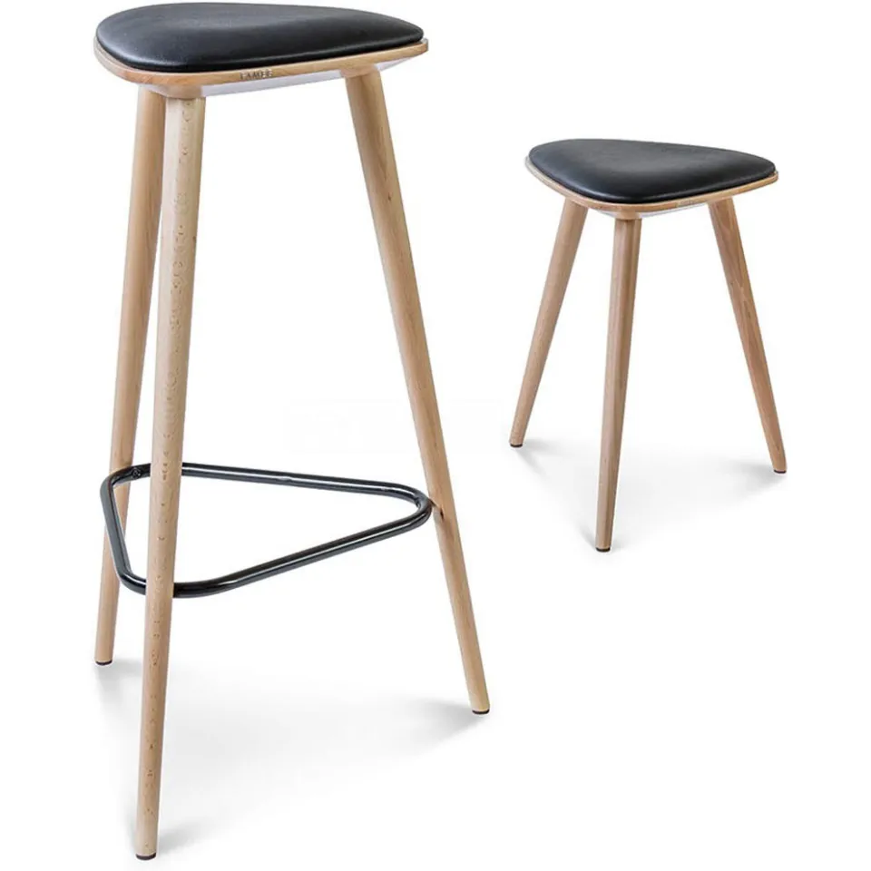 Fameg Finn houten barkruk whitewash met zitkussen - 78 cm, foto 3