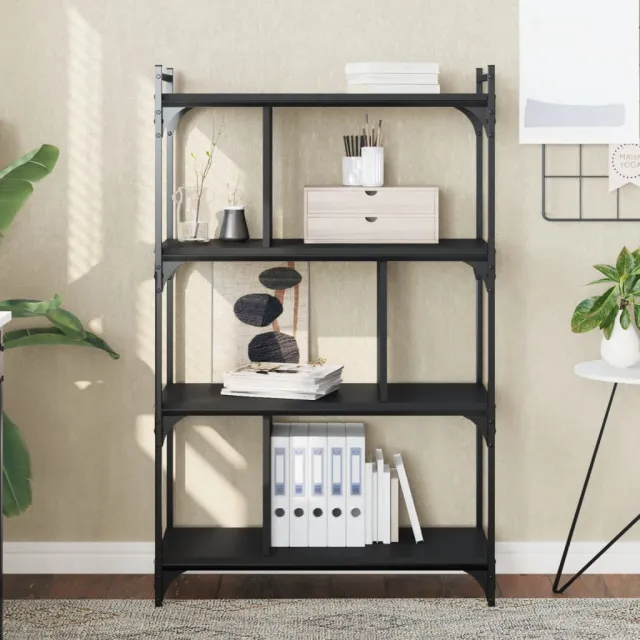 vidaXL Boekenkast 4-laags 76x32x123 cm bewerkt hout zwart, foto 2