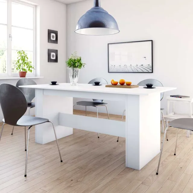 vidaXL Eettafel 180x90x76 cm bewerkt hout wit