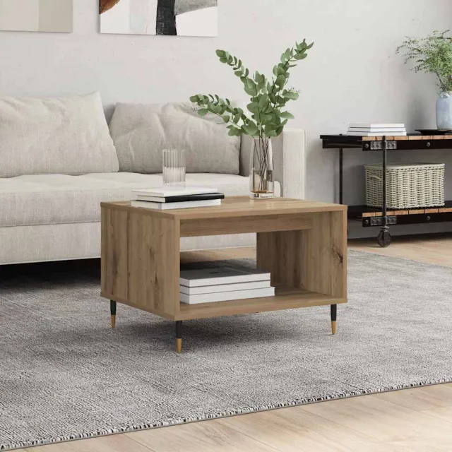 vidaXL Salontafel artisanaal eikenkleurig 60 x 50 x 40 cm Bewerkt hout, foto 2