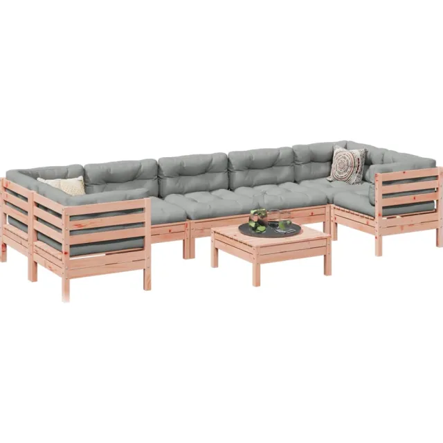 vidaXL 8-delige Loungeset met kussens massief douglas vurenhout Bruin