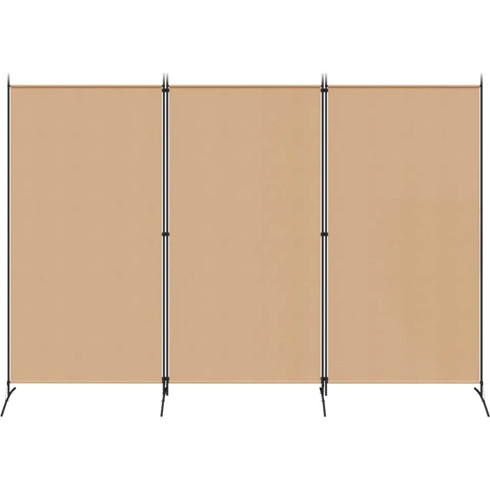 vidaXL 3-Panel Room Divider Beige 260 x 180 cm Stof, foto 3