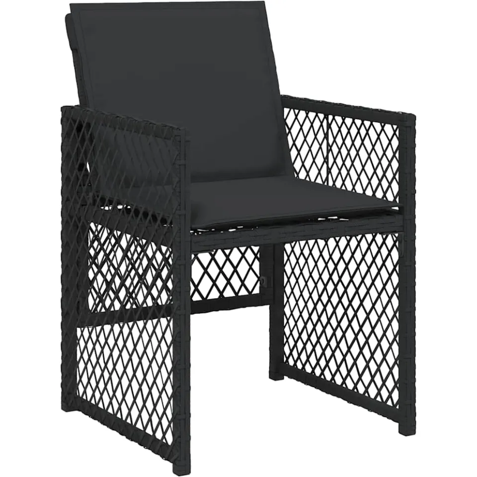 vidaXL 9-delige Tuinset poly rattan zwart, foto 4