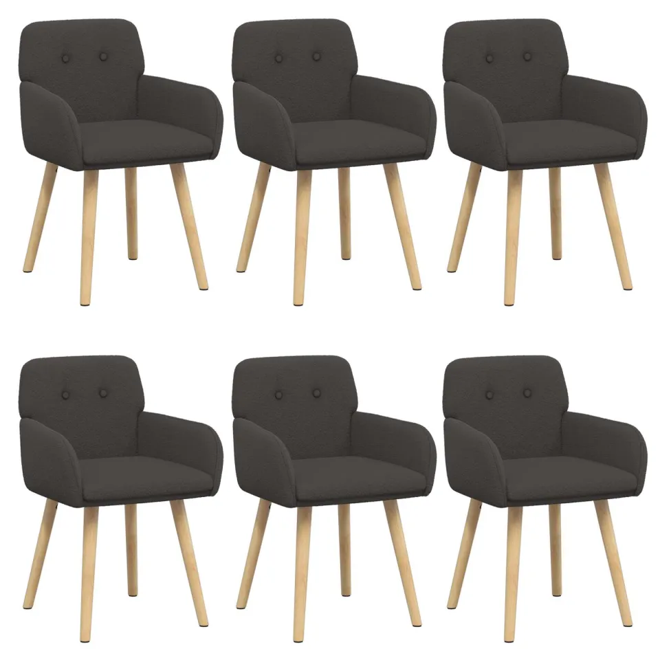 vidaXL Eettafelstoelen 6 st Bouclé Donkergrijs 59 x 56,5 x 85 cm, foto 3