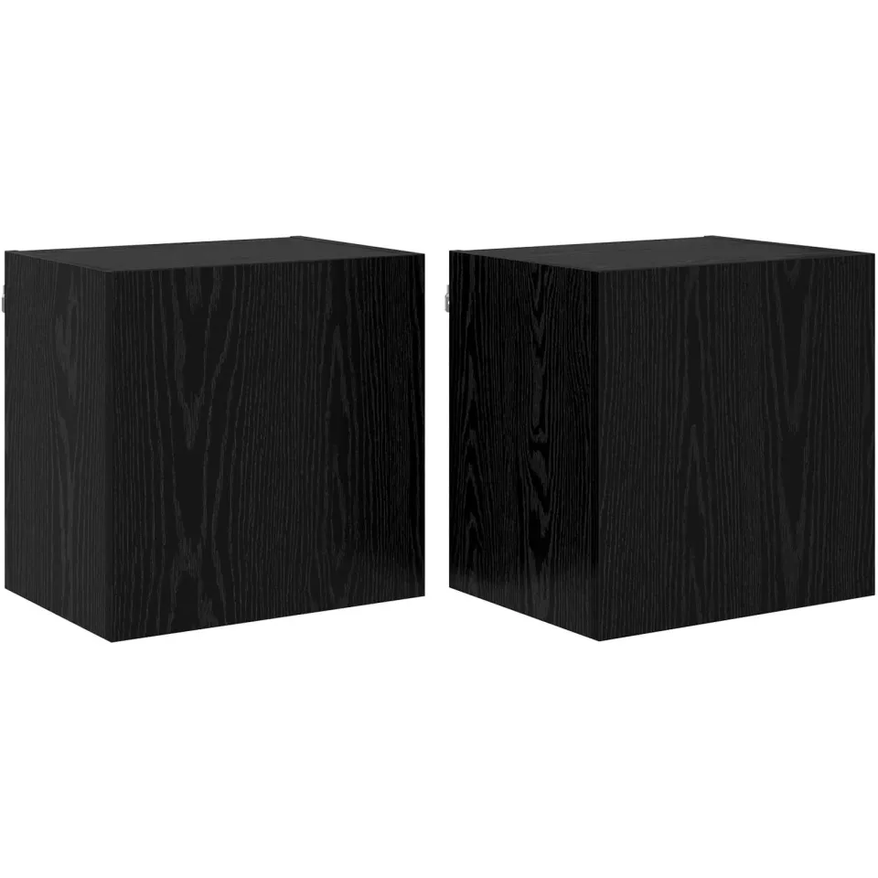 vidaXL TV Wandkasten 2 st Zwart Eiken Bewerkt hout, foto 3
