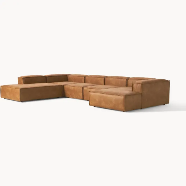 Westwing Collection XL leren modulaire bank Lennon Bruin