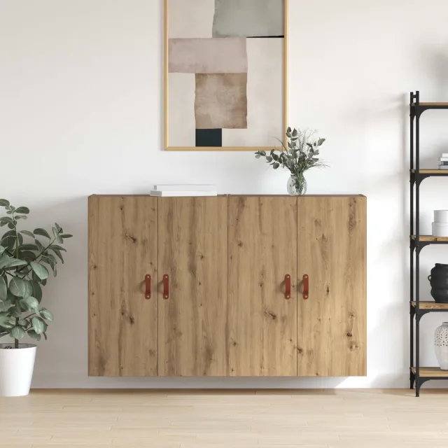 vidaXL Wandkast 2 st Artisan Eiken 69,5 x 34 x 90 cm Bewerkt hout, foto 2