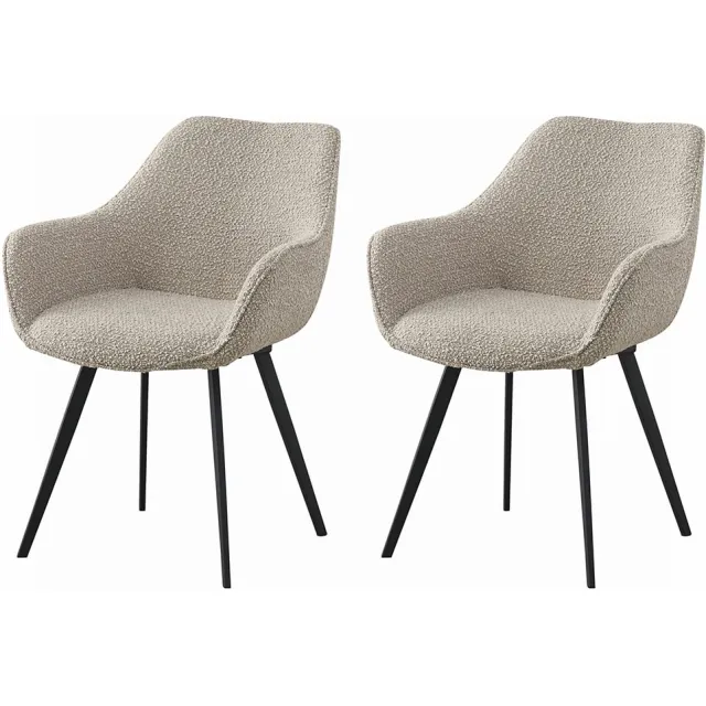 NordXL Stoel Luca boucle beige | set van 2