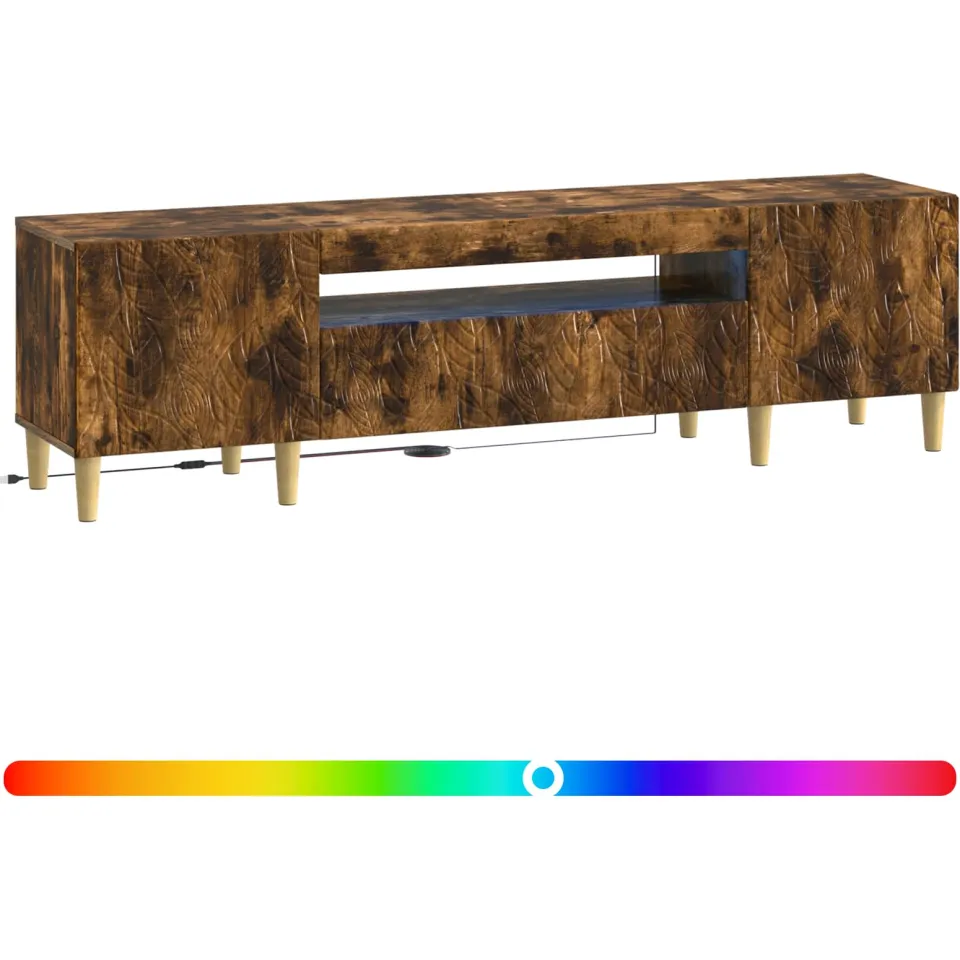 vidaXL LED tv-meubel DELFT 153 x 35 x 43 cm Gerookt eiken Bewerkt hout, foto 3