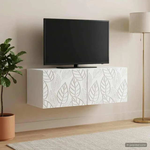 vidaXL Wandbeugel TV-kast 78,5 x 31 cm Wit Bewerkt hout Wandgemonteerd, foto 2