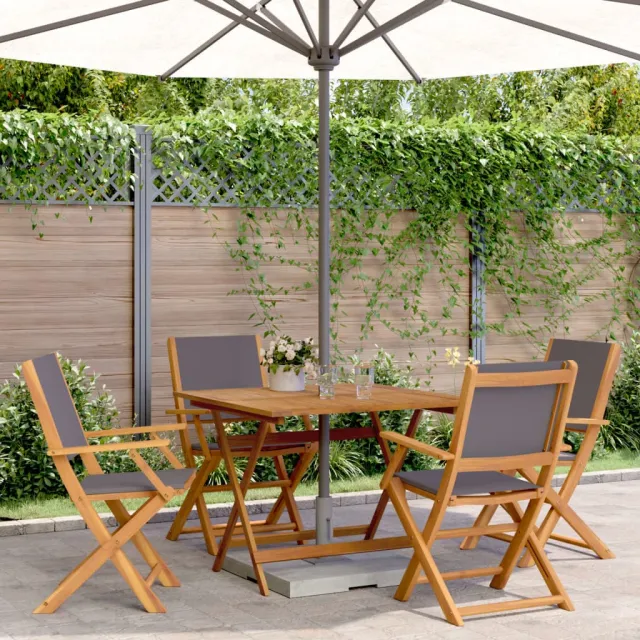 vidaXL 5-delige Tuinset massief hout en stof antracietkleurig, foto 2