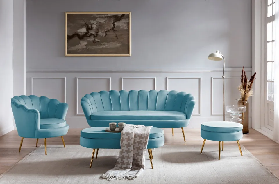 bank Chanelle blauw, foto 5