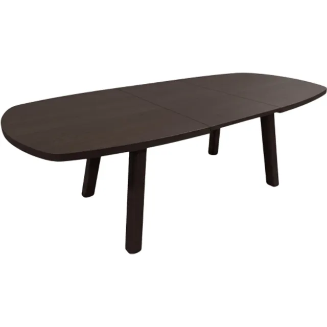 Meubelplaats Eettafel Lindholm Deens ovaal uitschuifbaar eiken 160/220 cm - Dark Chocolate bruin
