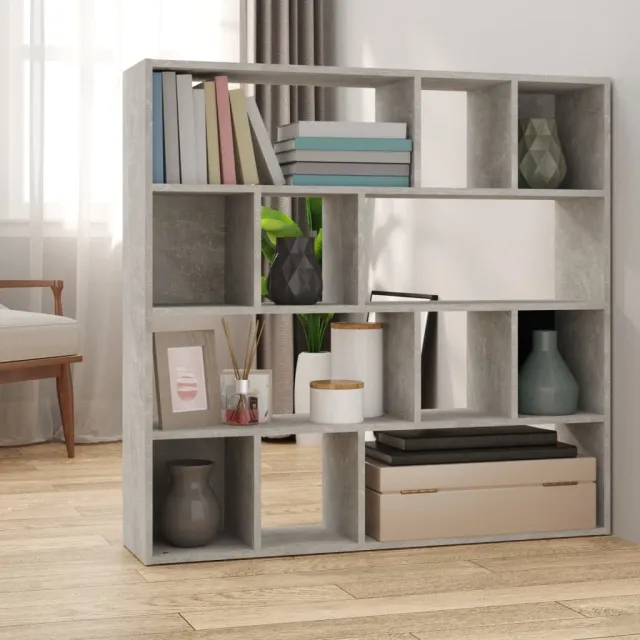 vidaXL Boekenkast/kamerscherm 105x24x102 cm betongrijs grijs, foto 2
