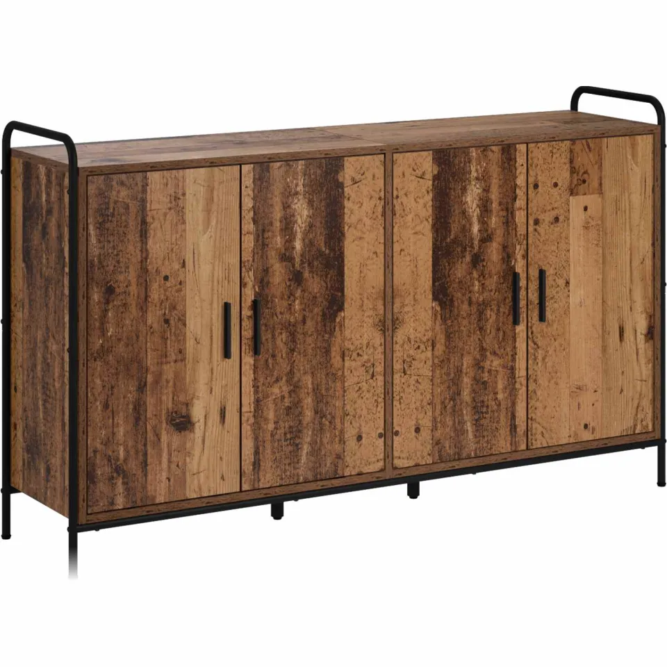 vidaXL Dressoir Oud hout 97 x 33 x 81 cm Bewerkt hout bruin, foto 3