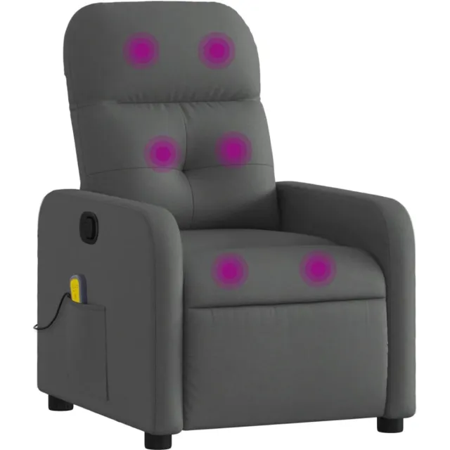 vidaXL Massagestoel - in - donkergrijze - stof Donkergrijs