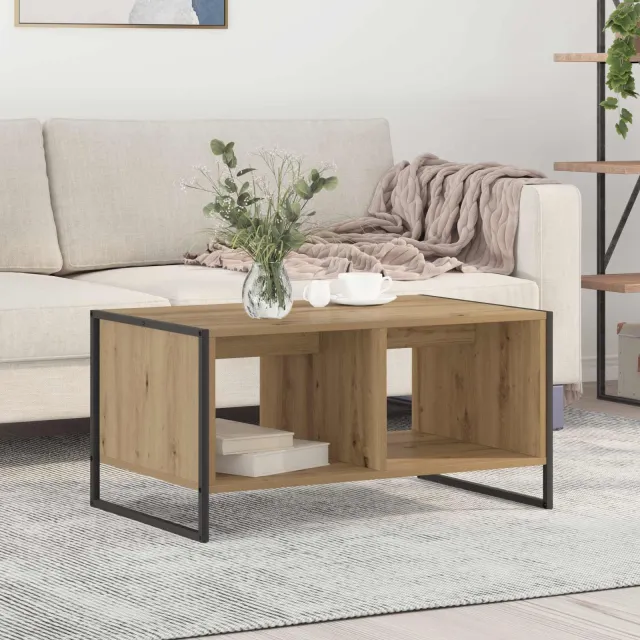 vidaXL Salontafel Ambachtelijk eiken 80 x 50 x 40 cm Bewerkt hout Bruin