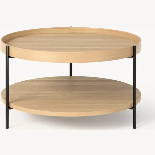 Westwing Collection Ronde houten salontafel Renee Zwart