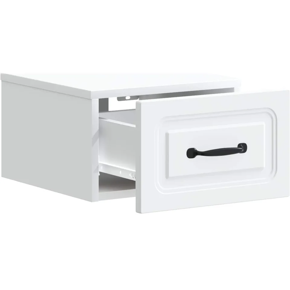 vidaXL Wandbeugel Bedkast Wit 34,5 x 33 x 20 cm Bewerkt hout, foto 3