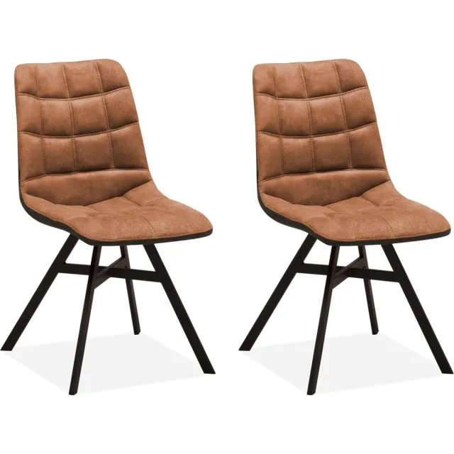 MX Sofa Eetkamerstoel Nynke - Cognac (set van 2 stoelen)