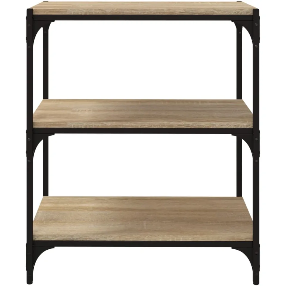 vidaXL Boekenkast 60x33x70,5cm bewerkt hout en staal sonoma eikenkleur, foto 4