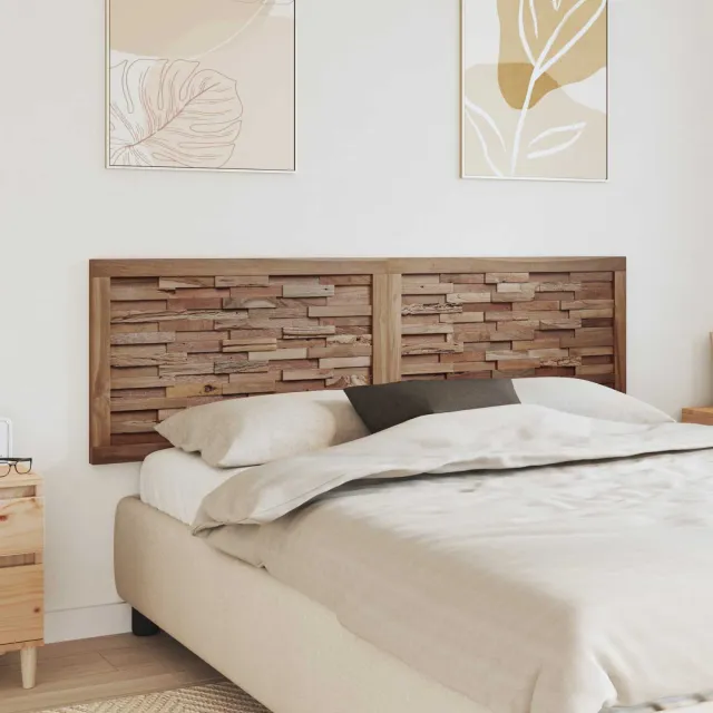vidaXL Bed Hoofdbord Naturel Massief Teakhout Bruin