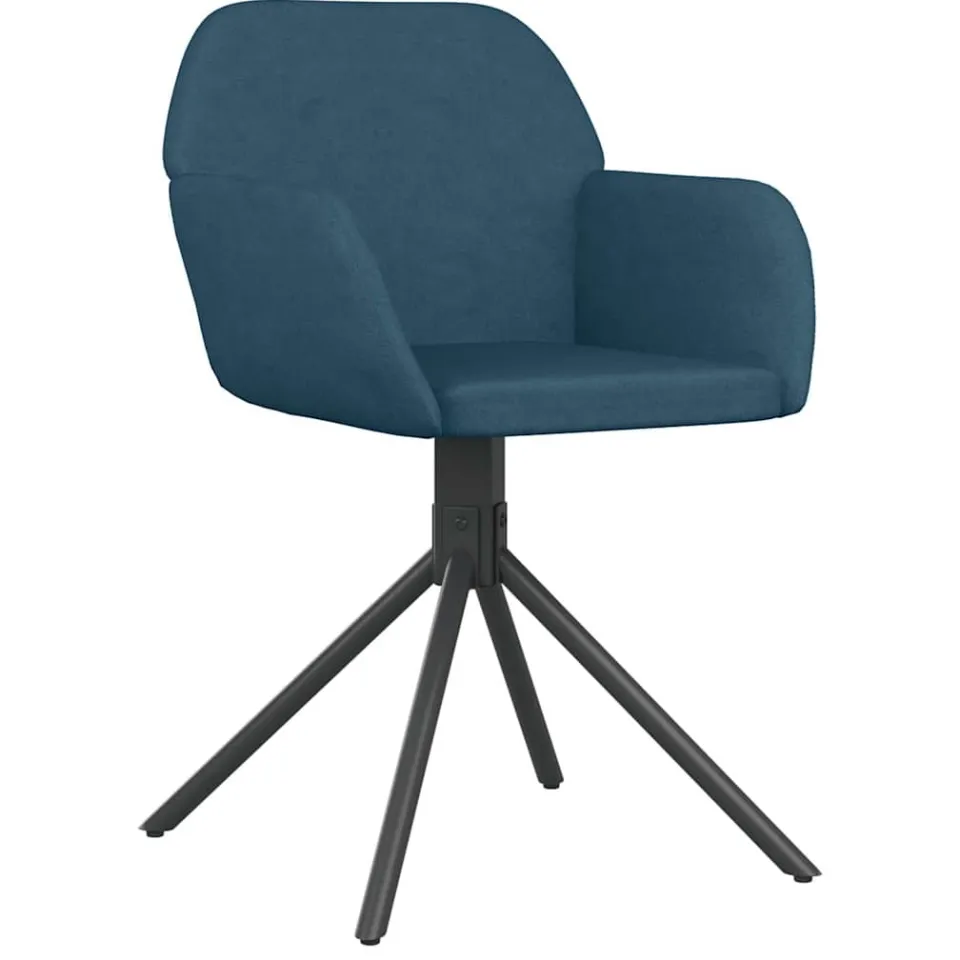 vidaXL Eetkamerstoelen draaibaar 2 st fluweel blauw