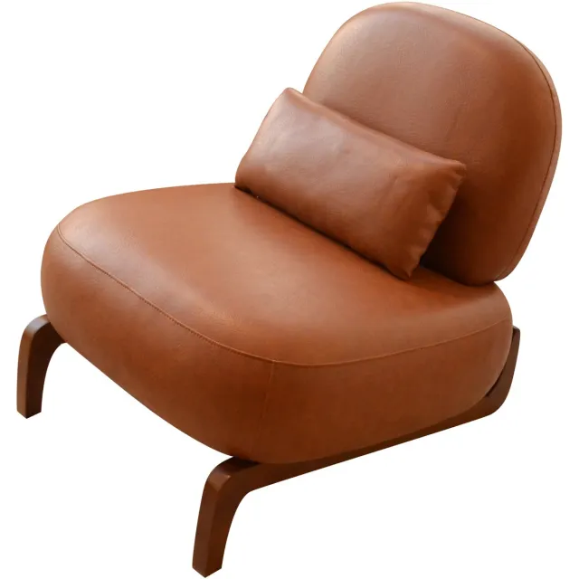 in& out door furniture Schattige accentstoel met massief houten poten, fluwelen woonkamerstoel met zacht kussen, gezellige slaapkamerstoel, comfortabele armloze leesstoel voor appartement, wachtkamer, balkon- Burin Kunstleer