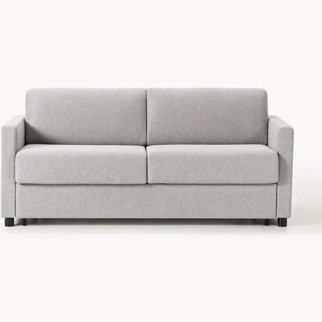 Westwing Collection Slaapbank Morgan met matras (2-zits) Grijs